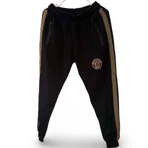Versace Black Medusa Logo Jogger Sweatpants Greca Trim Boys XXL